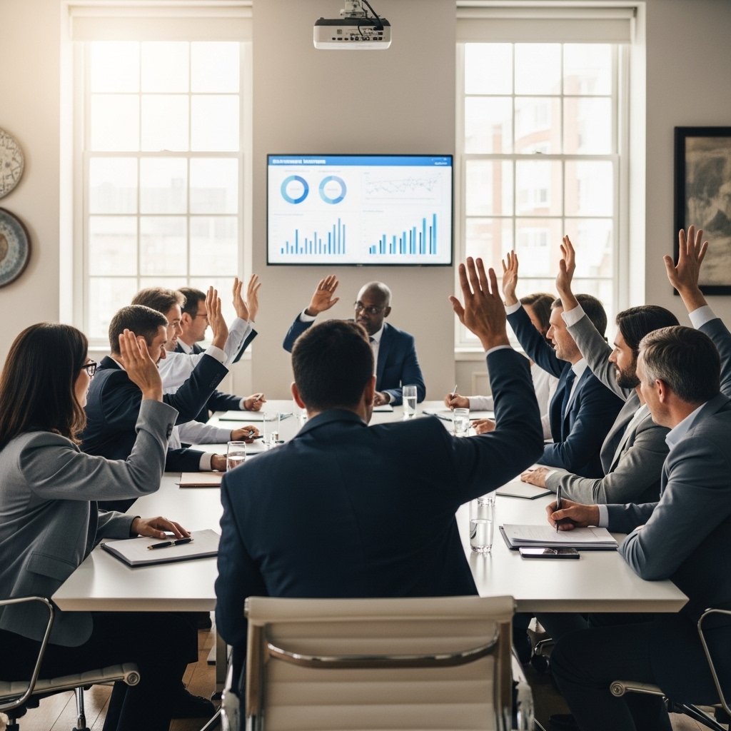 Vorstandsmitglieder Wählen bei einer Vorstandsversammlug